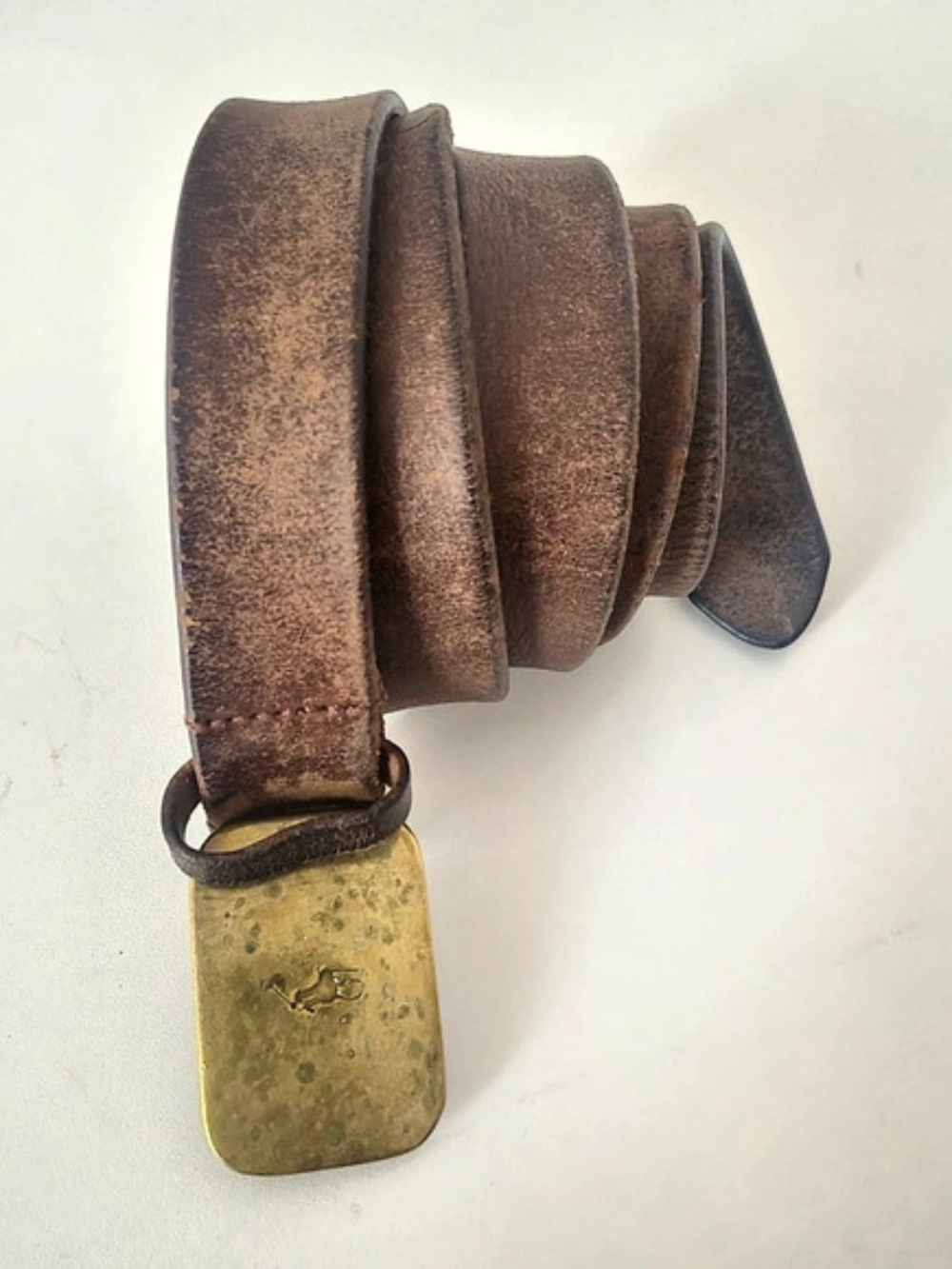 Polo Ralph Lauren Brown Leather Belt Wirh Brass Buckle